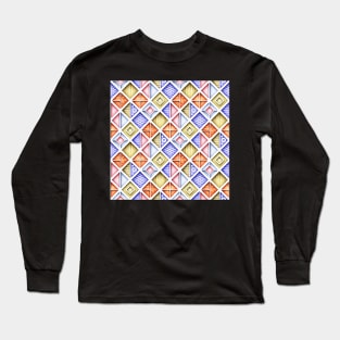 Colorful 3d Geometric Pattern, Crazy Design Long Sleeve T-Shirt